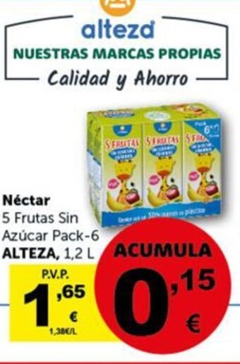 Masymas Néctar 5 Frutas Sin Azúcar Pack-6 Alteza oferta