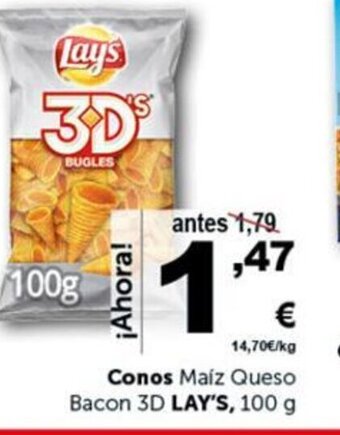 Masymas Conos Maíz Queso Bacon 3D Lay's oferta