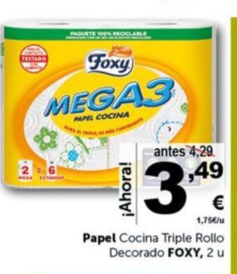 Masymas Papel Cocina Triple Rollo Decorado Foxy oferta