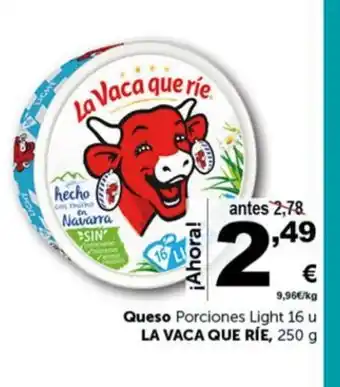 Masymas Queso Porciones Light 16u La Vaca Que Ríe oferta