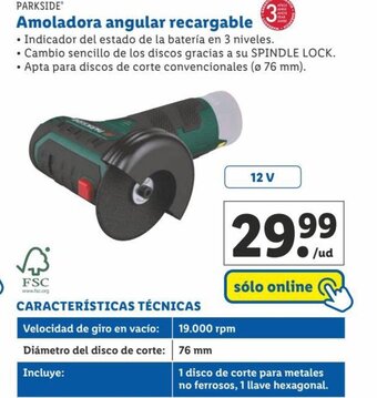 Lidl Amoladora Angular Recargable oferta