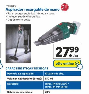 Lidl Aspirador Recargable De Mano oferta