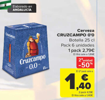 Carrefour Cerveza Cruzcampo 0'0 oferta