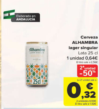 Carrefour Cerveza Alhambra Lager Singular oferta