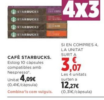 Supercor Cafè Starbucks oferta