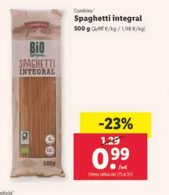 Lidl Spaghetti Integral oferta