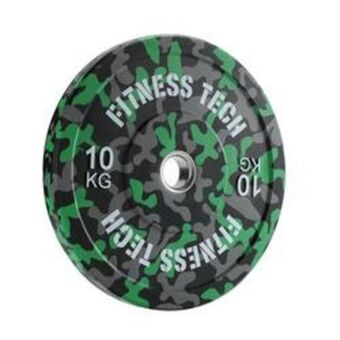 Decathlon Disco bumper plate musculación fitness tech 10kg camuflaje verde unidad oferta