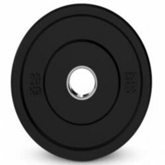 Decathlon Disco olímpico bumper 20 kg 50mm musculación fitness negro oferta
