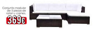 Atrapamuebles Conjunto modular de 5 piezas de ratan y cojines. oferta