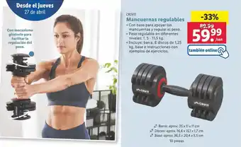 Lidl CRIVIT Mancuernas regulables oferta