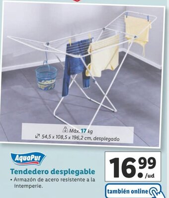 Lidl AquaPur Tendedero desplegable oferta