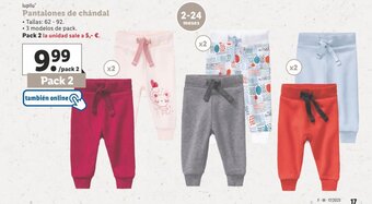Lidl lupilu Pantalones de chándal oferta