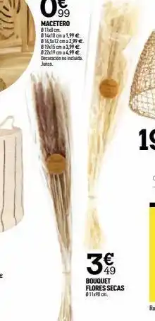 Rocasa 99 macetero 811x8 cm. 0 14x10 cm a 1,99 €. @16,5x12 cm a 2,99 € 819x15 cm a 3,99 € 022x19 cm a 4,99 € decoración no incl oferta