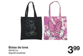 Zeeman Bolsa de lona 38 x 38 cm. Algodón/poliéster oferta