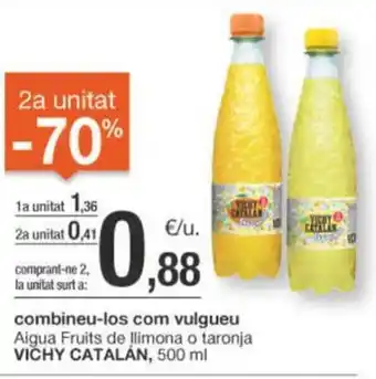 BonpreuEsclat Aigua Fruits de llimona o taronja VICHY CATALÁN, 500 ml oferta