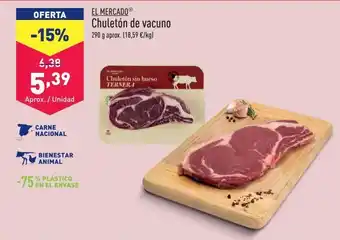 ALDI Chuletón de vacuno el mercado oferta