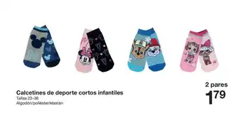 Zeeman Calcetines de deporte cortos infantiles Tallas 23-38 2 Pares, Algodón/poliéster/elastán oferta