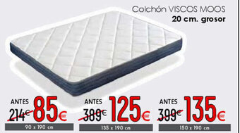 Atrapamuebles Colchón VISCOS MOOS 20 cm. grosor oferta