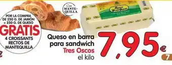 Alimerka Tres Oscos Queso en barra para sandwich el kilo oferta