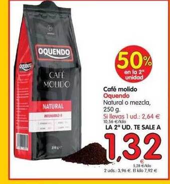 Alimerka Oquendo Café molido Natural o mezcla, 250g oferta