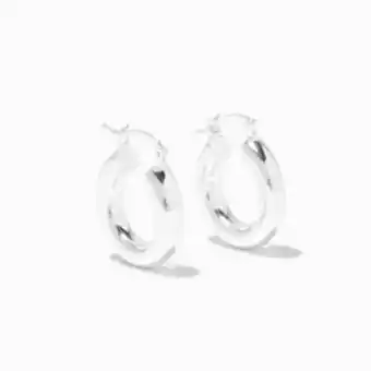 Claire's C luxe by claire's sterling silver 12mm hallow hoop earrings oferta