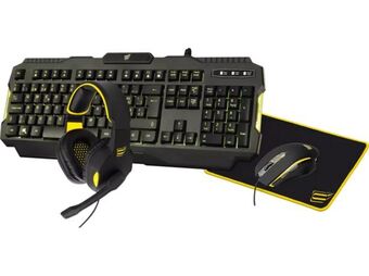 MediaMarkt Pack gaming - isy ipg-1000, teclado mecánico, auriculares, ratón, alfombrilla, usb, retroiluminación, negro oferta