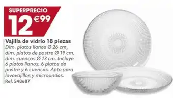 GiFi Vajilla de vidrio 18 piezas oferta