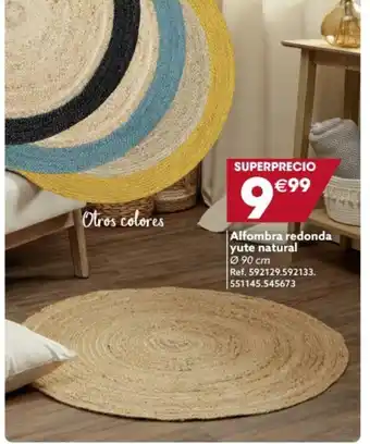 GiFi Alfombra redonda yute natural Ø90 cm oferta