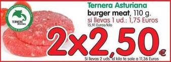 Alimerka Ternera Asturiana burger meat, 110g oferta