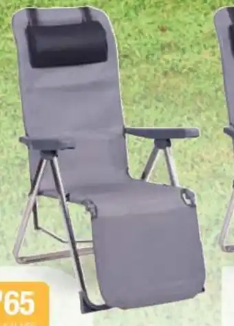 BonpreuEsclat Cadira d'alumini i fibreline amb capçal i reposapeus, de color gris, 104 x 65 x 16 cm r. 96580 oferta