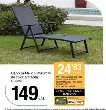 BonpreuEsclat Gandula Melid 5 d'alumini de color antracita r. 09282 oferta