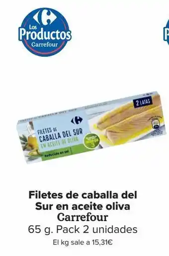 Carrefour Filetes de caballa del sur en aceite oliva carrefour oferta