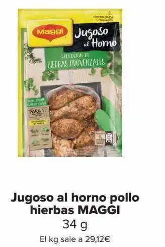 Carrefour Jugoso al horno pollo hierbas maggi oferta