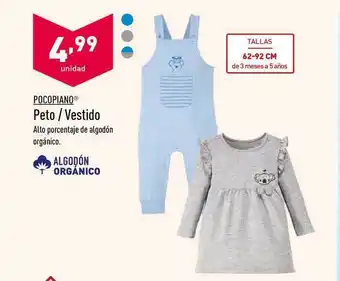 ALDI Pocopiano Peto ̸ Vestido Tallas 62092cm oferta