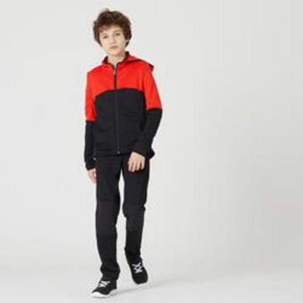 Decathlon Chándal niño niña domyos s500 transpirable gimnasia deportiva rojo negro oferta