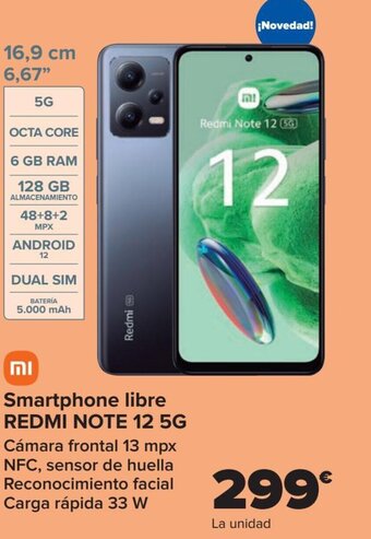 Carrefour Smartphone libre REDMI NOTE 12 5G oferta