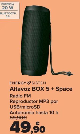 Carrefour ENERGY SISTEM Altavoz BOX 5 + Space oferta