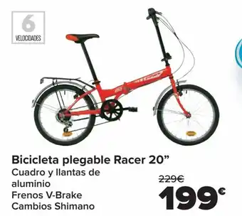 Carrefour Bicicleta plegable Racer 20" oferta