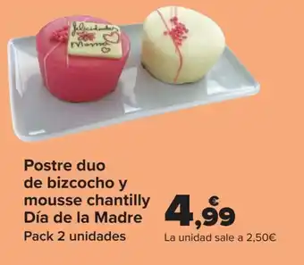 Carrefour Postre duo de bizcocho y mousse chantilly Día de la Madre oferta
