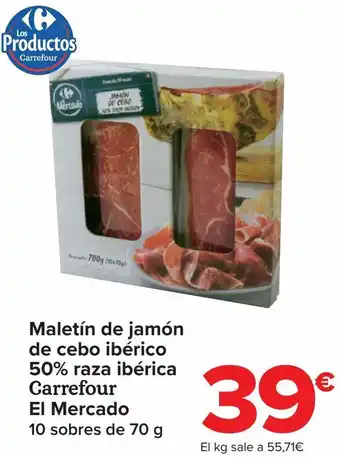 Carrefour Maletín de jamón de cebo ibérico 50% raza ibérica carrefour el mercado oferta
