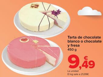 Carrefour Tarta de chocolate blanco o chocolate y fresa oferta