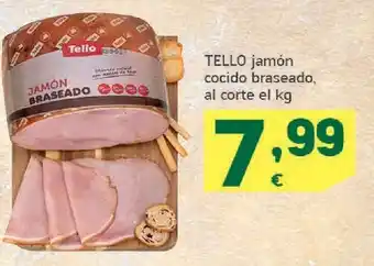 HiperDino Jamón cocido braseado tello oferta