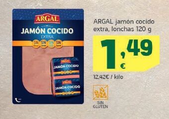 HiperDino Jamón cocido extra argal oferta