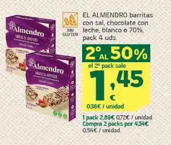 HiperDino Barritas de cereales el almendro oferta