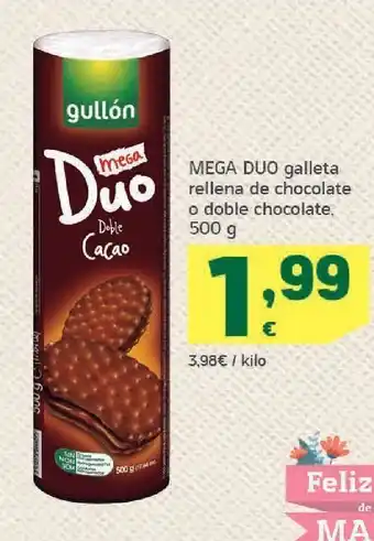 HiperDino Galletas rellenas de chocolate gullón oferta