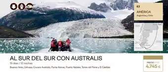 Tui Travel PLC 000 al sur del sur con australis 15 días / 12 noches buenos aires, ushuaia, crucero australis, punta arenas, puerto natale oferta