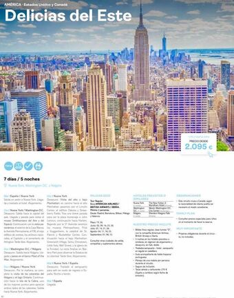 Tui Travel PLC América. estados unidos y canadá delicias del este new 7 días / 5 noches ⓒ nueva york, washington dc y niagara dia 1 esp oferta