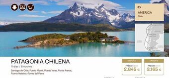Tui Travel PLC |*|| patagonia chilena 11 días / 8 noches santiago de chile, puerto montt, puerto varas, punta arenas, puerto natales y to oferta