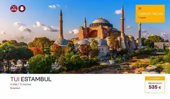 Ww pe ( tui estambul 4 días / 3 noches estambul. 31 oriente medio turquia all beasons precio desde 535 €