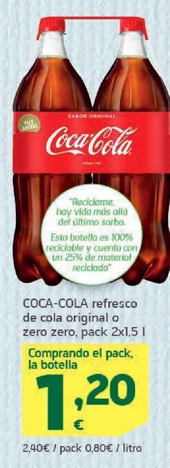 HiperDino Refresco de cola coca-cola oferta